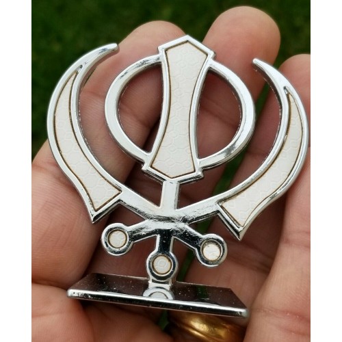 Sikh Punjabi Silver Singh Kaur Khanda Khalsa Car Dashboard Desktop Stand UU14