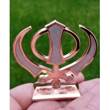 Sikh Punjabi Rose Gold Singh Kaur Khanda Khalsa Car Dashboard Desktop Stand UU1