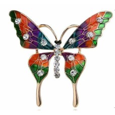 Vintage Look Gold Plated Stunning Butterfly Brooch Suit Coat Broach Pin B49M
