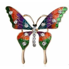 Vintage Look Gold Plated Stunning Butterfly Brooch Suit Coat Broach Pin B49M