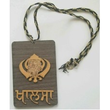 Punjabi Sikh Wooden Lion Khanda Khalsa Singh Kaur Pendant Car Mirror HANGER AAA4