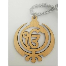 Punjabi Sikh Ek Onkar Khanda Khalsa Singh Kaur Wooden Pendant Car HANGER AAA5