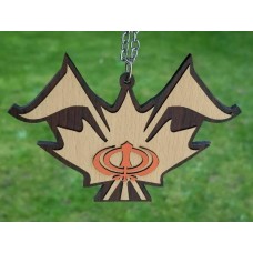 Punjabi Sikh Wooden Khanda Canada Leaf Nishan Sahib Pendant Car Mirror Hanger K5