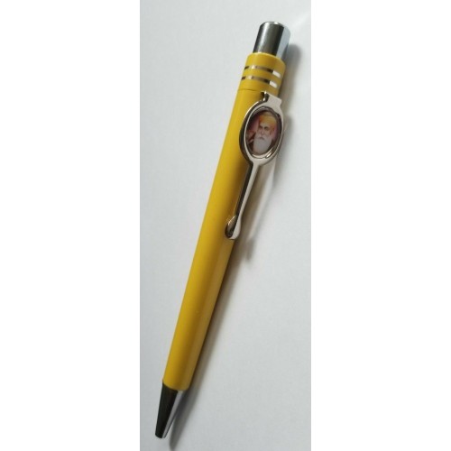 Punjabi Hindu Sikh Khalsa Guru Nanak Photo Ball Pen - Yellow Colour Gift