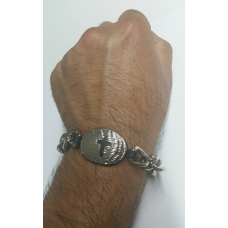 Stunning Steel Christian Jesus Cross Chain Bracelet Lovely Catholic design A