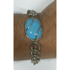 Stunning Steel SALMAN KHAN STYLE Movie Tubelight Bajrangi Turquoise Bracelet N