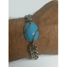 Stunning Steel SALMAN KHAN STYLE Movie Tubelight Bajrangi Turquoise Bracelet O