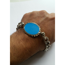 Stunning Steel SALMAN KHAN STYLE Movie Prem Ratan Dhan Payo Turquoise Bracelet D