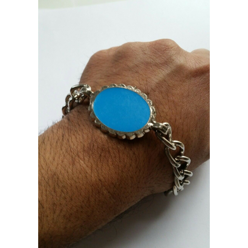 Stunning Steel SALMAN KHAN STYLE Movie Prem Ratan Dhan Payo Turquoise Bracelet D