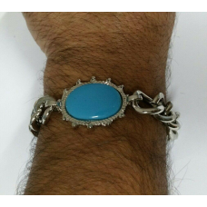 Stunning Steel SALMAN KHAN STYLE Movie Prem Ratan Dhan Payo Turquoise Bracelet G