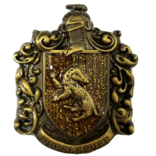 Stunning Brass Harry Potter Hogwarts School HUFFLEPUFF Lapel Pin House Badge B49