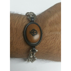 Stunning Steel Singh Khalsa Sikh Khanda Chain Bracelet Lovely Punjabi design B