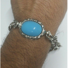 Stunning Steel SALMAN KHAN STYLE Movie Tubelight Bajrangi Turquoise Bracelet P