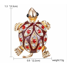 Stunning Vintage Look Gold Plated Tortoise Brooch Suit Coat Broach Pin Collar HA