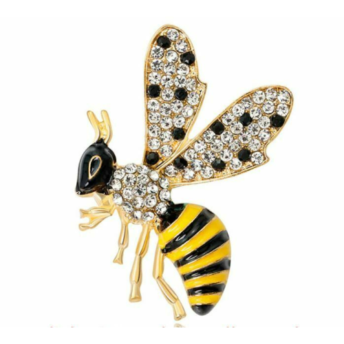 Stunning Vintage Look Gold plated Retro Yellow Wasp Celebrity Brooch Broach Pin