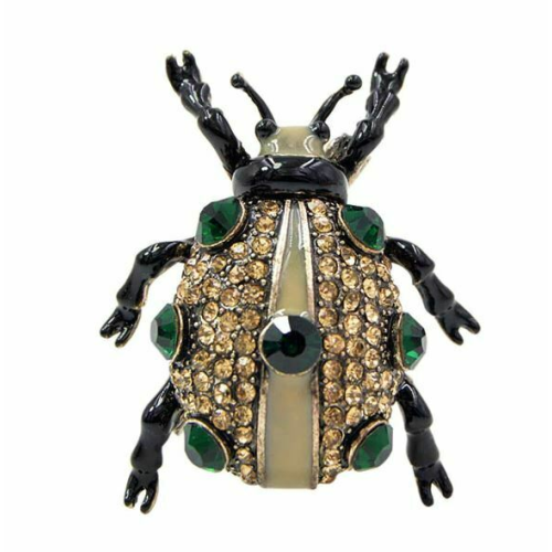 Vintage Look Gold Plated Green Beetle Brooch Suit Coat Broach Collar Pin B9 Gift