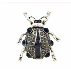 Vintage Look Silver Plated Black Beetle Brooch Suit Coat Broach Collar Pin B10