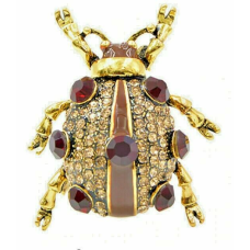 Vintage Look Gold Plated Red Beetle Brooch Suit Coat Broach Collar Pin B18 Gift