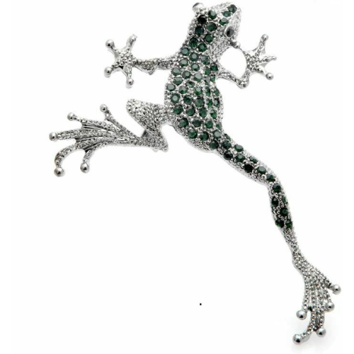 Vintage Look Silver Plated CELEBRITY Frog Brooch Suit Coat Broach Collar Pin Z12