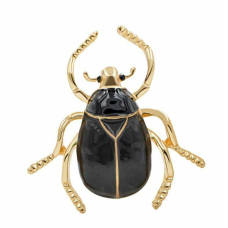 Vintage Look Gold Plated Black Beetle Brooch Suit Coat Broach Pin Collar B49S