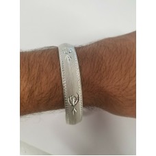 Silver Plated Laser Engraved Khandas Sikh Singh Kaur Khalsa Kara Bangle Kada U3