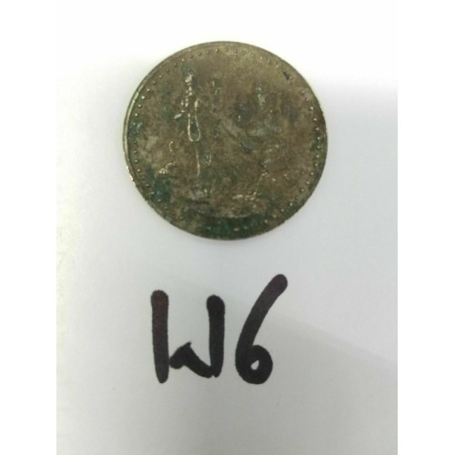 Antique Silver Plated Lakshmi Ganesh Hindu Gods Good Luck Swastika Token Coin W6