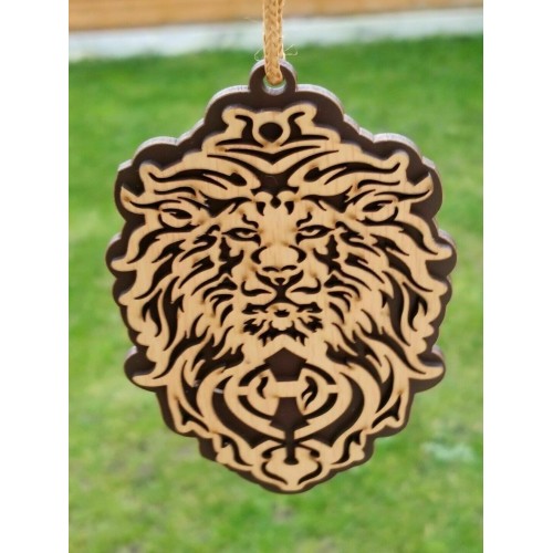 Punjabi Sikh Wooden Lion Khanda Stunning Pendant Evil Protection Car HANGER KK6