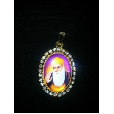 Large Gold Plated Sikh Hindu Religious Pendants - Guru Nanak Guru Gobind Khanda