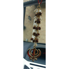 Gold plated punjabi sikh khanda stunning pendant car rear mirror lucky hanger