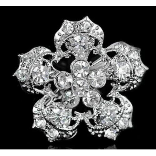 Christmas new year stunning diamonte silver plated brooch pin broach gift rr5