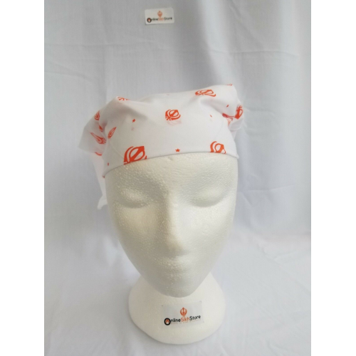 Sikh hindu orange khandas white bandana head wrap gear rumal handkerchief gift