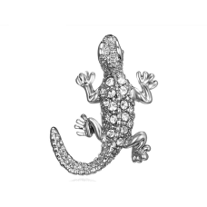 Christmas new year stunning diamonte silver plated tiny lizard brooch pin rr11