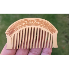 Sikh Comb Wooden Kanga Singh Kaur Kakar Khalsa 1 of 5 Ks Khanda engraved PP3 New