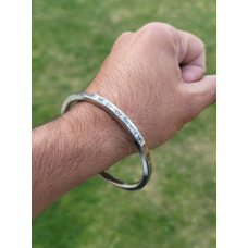 Hindu om kara smooth flat stainless steel ohm mantra kada hinduism bangle e12