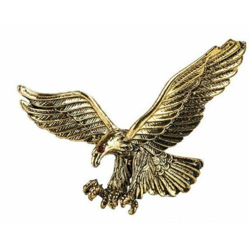 Vintage look gold plated flying eagle brooch suit coat broach collar pin b16b