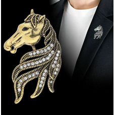 Stunning vintage look gold plated retro horse celebrity brooch broach pin f1