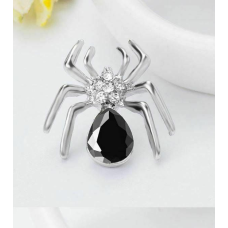 Vintage look silver plated spider brooch suit coat broach lapel pin collar ggg73