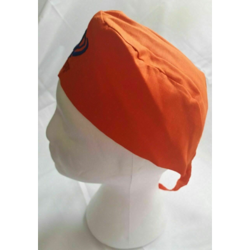Sikh punjabi kesari orange kids baby patka pathka khanda bandana head wrap gear