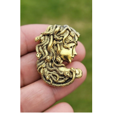 Gold or silver plated snakes head medusa lady celebrity brooch broach pin k17