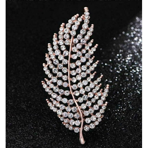 Stunning vintage look rose gold plated retro leaf celebrity brooch broach pin z9