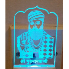 Led guru nanak night light lamp colour changing soft light religious sikh gift
