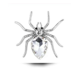 Stunning diamonte silver plated vintage look spider pin christmas brooch cake b7