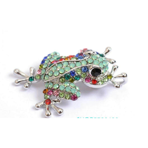 Vintage look gold plated stunning frog brooch suit coat broach collar pin b63g