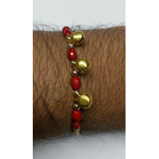 Talisman evil eye protection hindu red thread 3 dangling bells lucky bracelet e5