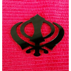 Sikh punjabi small black khanda singh khalsa acrylic adhesive back sticker gift