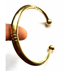 Brass Open Kara 22 ct. Gold Look chunky Singh Kaur kada Sikh Hindu Bracelet