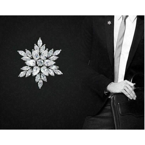 Stunning vintage look silver plated elegant flower celebrity brooch broach pin f
