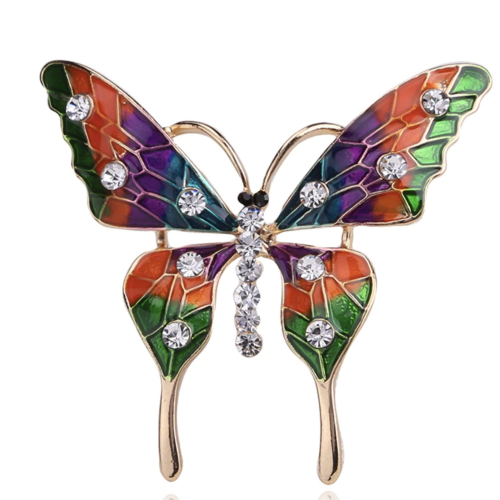 Vintage look gold plated stunning butterfly brooch suit coat broach pin jjj15