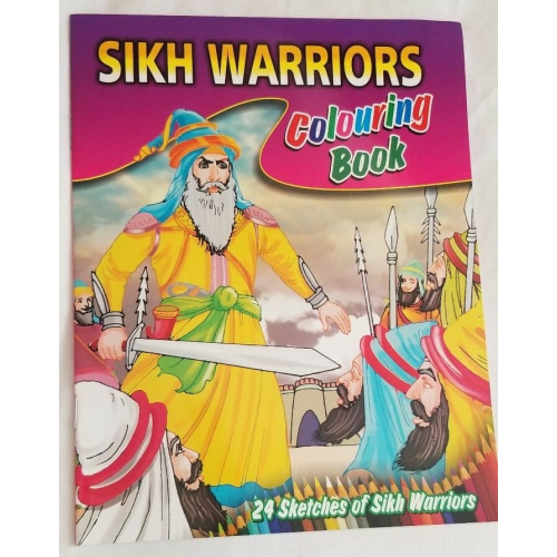 Children colouring book of sikh warriors pictures religious colour book for kids