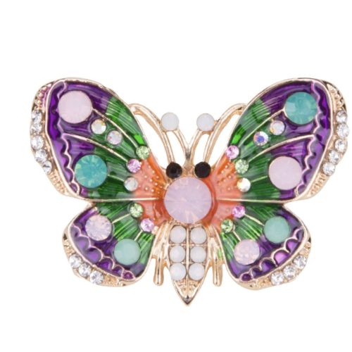 Vintage look gold plated stunning butterfly brooch suit coat broach pin jjj14